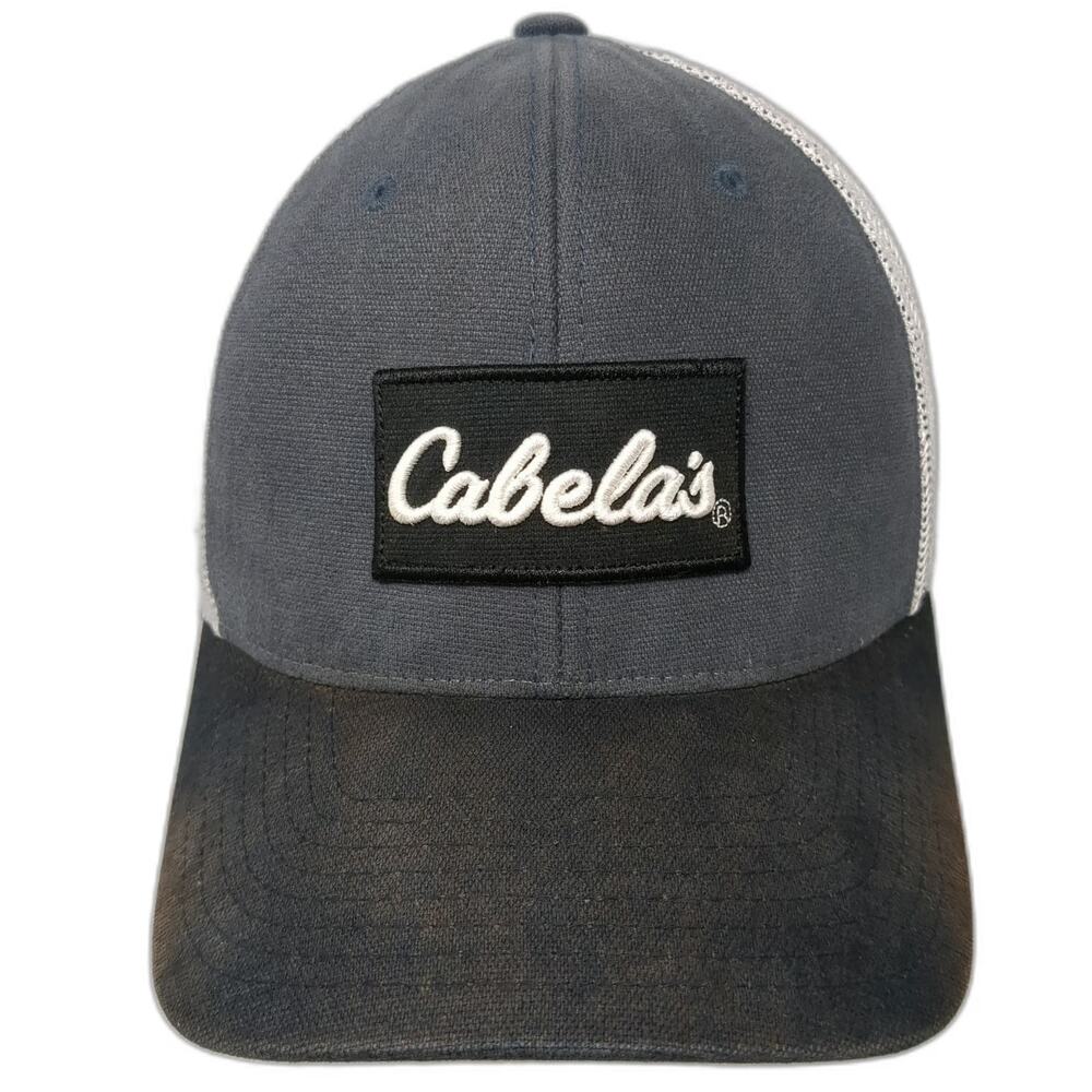 Cabela's Trucker Hat Blue Gray One Size Snapback Mesh World's Foremost Outfitter